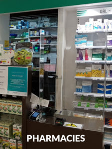 Protections de comptoirs réalisée sur mesure par Ocdiff pour une pharmacie en ile de france